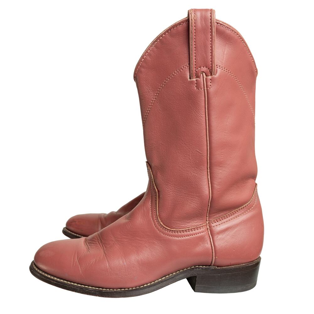 Rare Vintage Americana Dusty Rose Wrangler Leather Cowgirl boots Made in USA - 8